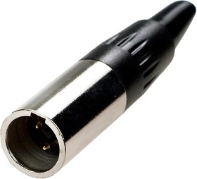 1-550-3, разъем mini XLR 3 конт. штекер металл на кабель