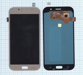 Дисплей (экран) в сборе с тачскрином для Samsung Galaxy A7 (2017) SM-A720F золотистый (OLED)