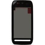 Сенсорное стекло (тачскрин) для Nokia 603 в рамке черный