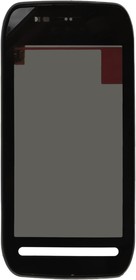 Фото 1/2 Сенсорное стекло (тачскрин) для Nokia 603 в рамке черный