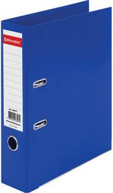 Фото 1/8 Папка-регистратор BRAUBERG "EXTRA", 75 мм, синяя, двустороннее покрытие пластик, металлический уголок, 228571