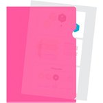 Папка-уголок Бюрократ Double Neon DNECPINK A4 пластик 0.18мм розовый
