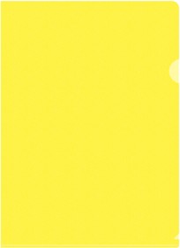 Фото 1/4 Папка-уголок Бюрократ Double Neon DNECYEL A4 пластик 0.18мм желтый