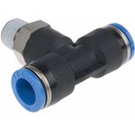 QST-1/4-10, QS Series Tee Threaded Adaptor, Push In 10 mm to Push In 10 mm ...