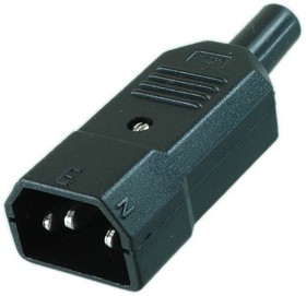 PL2298, Вилка сетевая "3 PIN" пластик на кабель 250V 10A, Pro Legend
