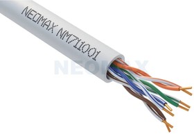 Кабель NEOMAX [NM711001] U/UTP cat.5e 4x2x0.46, 25 AWG, Медь, внутренний, PVC, 305м, серый; Fluke Tested | купить в розницу и оптом