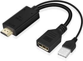 Фото 1/3 KS-is KS-501 Адаптер HDMI M + USB Type A M на DisplayPort F