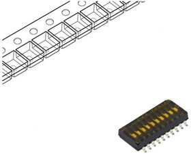 TDA10H0SB1R, DIP Switches / SIP Switches HALF PITCH 10 POS