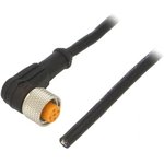 1206 04 L2 002 5M, Соединительный кабель; M12; PIN: 4; угловой; 5м; вилка; 4А; LED; IP67