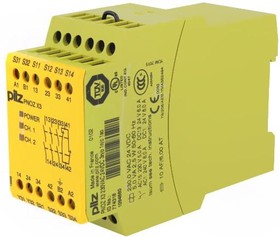 Фото 1/2 774318, Dual-Channel Emergency Stop Safety Relay, 24 V dc, 230V ac, 3 Safety Contacts
