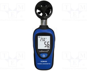DEM400, Термоанемометр; LCD 3 цифры; -30-60°C; 175x55x38мм