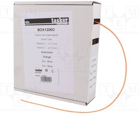BOX 1206 O, Термоусадочная трубка; без клея; 2: 1; 1,2мм; L: 10м; оранжевый