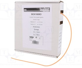 BOX 1608 O, Термоусадочная трубка; без клея; 2: 1; 1,6мм; L: 10м; оранжевый