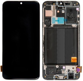 Дисплей (экран) в сборе с тачскрином для Samsung Galaxy A40 SM-A405FD черный с рамкой (Premium LCD)