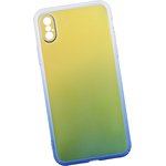 Защитная крышка "LP" для iPhone X "Градиент" (прозрачная с синим/европакет)