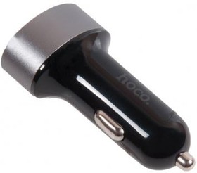 (6957531076605) автомобильная зарядка (от прикуривателя) HOCO z26, два порта USB, LED экран, 5V, 2.1A черный