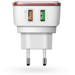 Блок питания (сетевой адаптер) LDNIO 2 USB выхода 2,4А Quick Charge 2.0 + кабель ...