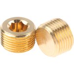 0205 17 00, Brass Pipe Fitting, Straight Threaded Plug, Male R 3/8in