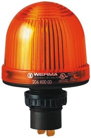 206.300.00, EM 206 Series Yellow Steady Beacon, 12 48 V ac/dc, Panel Mount, Incandescent, LED Bulb, IP65