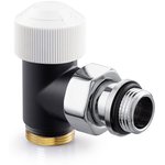 Угловой клапан Tondera термостатический 1/2"х3/4" Е, цвет черный 0633-1500VCES