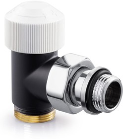 Угловой клапан Tondera термостатический 1/2"х3/4" Е, цвет черный 0633-1500VCES