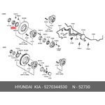 52703-44530, Подшипник ступицы HYUNDAI Porter 2 задней наружный OE