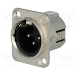 717-0300, Panel Mount XLR Connector, Male, 50 V ac, 3 Way, Silver Plating