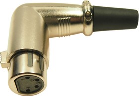 MP60954N, Аудио разъем XLR, Socket, 4 контакт(-ов), Штекер, Монтаж на Кабель, Корпус из Металла