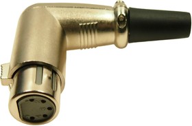 MP60955N, Аудио разъем XLR, Socket, 5 контакт(-ов), Штекер, Монтаж на Кабель, Корпус из Металла