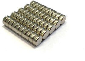 Фото 1/4 Неодимовый магнит 7х3 мм - 50 штук