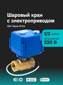 Photo 1/10 V-10000-02, Electric ball valve Ujin Aqua-Drive 1/2", 220V