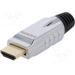 CHP001, Разъем: HDMI; вилка; "папа"; позолота; на провод; прямой