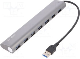 UA0308, Hub USB; USB A; USB 3.0; PnP; Number of ports: 7; 5Gbps