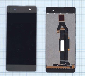 Дисплей (экран) в сборе с тачскрином для Sony Xperia XA графитовый черный (Premium LCD)