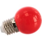 Лампа LED 1вт Е27,красный,шар 25116