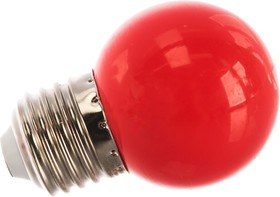 Фото 1/6 Лампа LED 1вт Е27,красный,шар 25116
