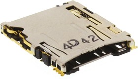 Фото 1/3 DM3AT-SF-PEJM5(40), Гнездо памяти, Micro SD, MicroSD, Push-Push, 8 контакт(-ов), Медный Сплав