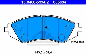 13046059942, Колодки тормозные дисковые передн, DAEWOO: LANOS 1.6 16V 97-, LANOS седан 1.6 16V 97-, NUBIRA 1.6 16