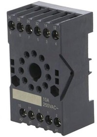 Фото 1/4 10FF-3Z-C3, 11 Pin 250V ac DIN Rail Relay Socket, for use with HF10FF & HF10FH Series Relays