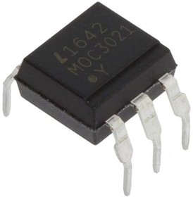 Фото 1/2 MOC3021M, Оптотиристор, 5,3кВ, Uвых 400В, без системы переключения в нуле