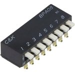 BPA08SBR, Переключатель: DIP-SWITCH, Кол-во секций: 8, OFF-ON, 0,025A/24ВDC