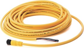 889D-F4UEDM-0M3, Straight Female 4 way M12 to Straight Female 4 way M12 Actuator/Sensor Cable, 300mm