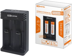 Зарядное устройство для литиевых аккумуляторов ION2 (0.5/1A, 2 слота, 10440/18650/26650), USB, TDM