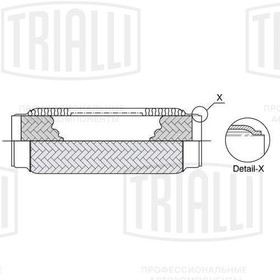 Виброкомпенсатор вых. трубы (Гофра) 40x200 InnerBraid (нерж. сталь) TRIALLI FT 40200