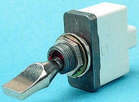 3546003N000, Toggle Switch - DPDT - On-On - 15A 28VDC - Flatted 24mm (.944") Bright Nickel Lever - Non-sealed Mounting - Screw ...