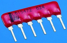 Фото 1/2 4610X-101-104LF, Резисторная сборка X, 100кОм, Кол-во резисторов 9, THT, 200мВт