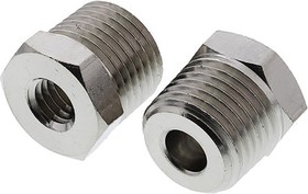 MS-5B, MS Series Straight Threaded Adaptor, M5 Male to R 1/8 Female, Threaded Connection Style