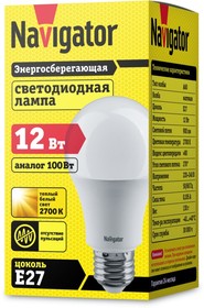Лампа светодиодная LED- A60-econom 12.0Вт, 230В, Е27, 827К, 2700К 11606784