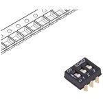 SDA03H0SBR, Переключатель: DIP-SWITCH, Кол-во секций: 3, OFF-ON, 0,025A/24ВDC