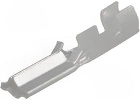 Фото 1/2 Uninsulated flat plug sleeve, 3.8 x 0.25 mm, 0.3 to 0.5 mm², AWG 24 to 20, brass, tin-plated, 1361.61
